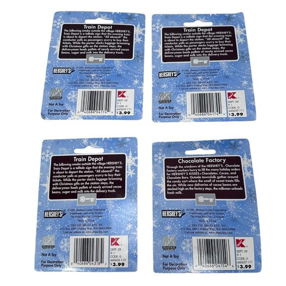 Hershey's Holiday Village Train Cocoa Bean Crates & All Aboard Figurines Lot 4 - Picture 2 of 7